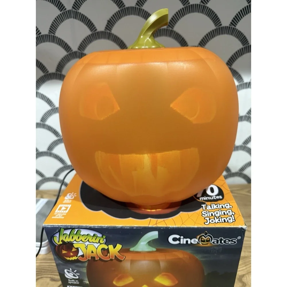 Halloween Jabberin Jack Cinemates‎ Animated Projector Pumpkin Head See Video